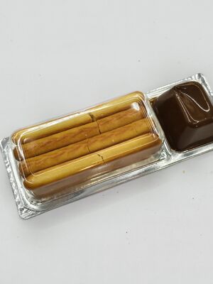 22%カカオソリッドのグルメチョコレートディップクリスプ、ヒマラヤピンクソルト入り、ピールシールデュアルポーチ