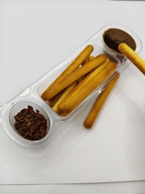 22%カカオソリッドのグルメチョコレートディップクリスプ、ヒマラヤピンクソルト入り、ピールシールデュアルポーチ