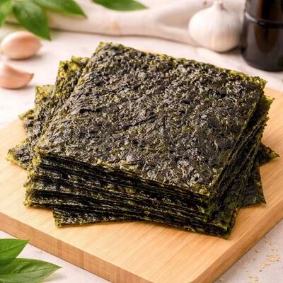 BRC認証 グルテンフリー 低脂肪 ロースト海苔スナック 海塩風味 小売および食品業界向け