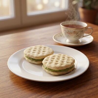 サクサク食感とバランスのとれた味わいの大豆スナック用プレミアム抹茶入りせんべい