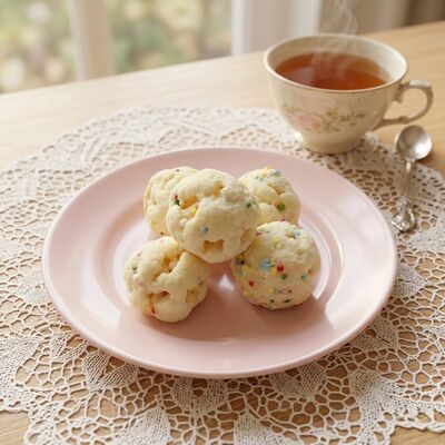 ホワイトチョコレートライスボール - ホワイトチョコレートと脆いライスの混合物で,色彩豊かなスプレーで,祭りの雰囲気,脆い,軽い大豆のスナック